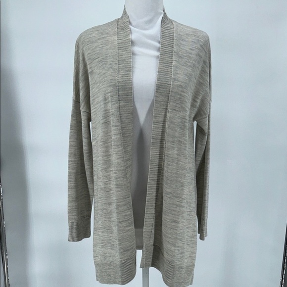 LOFT Sweaters - LOFT XS Oatmeal Open Front Cardigan Lightweight Wool Blend Neutral